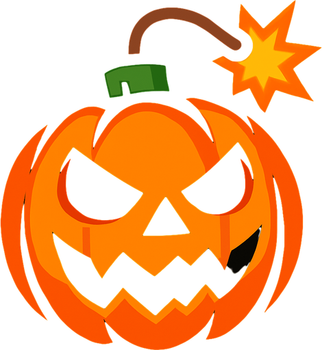 pumkin bomb.
In-Game asset.  2d.  High contrast.  No shadows