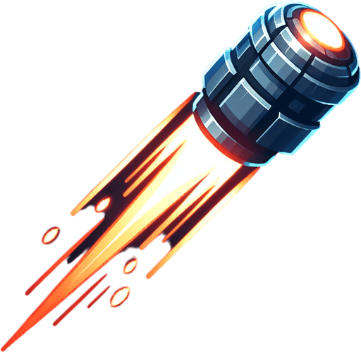 A laser bullet.
Single Game Texture. In-Game asset. 2d. Blank background. High contrast. No shadows.