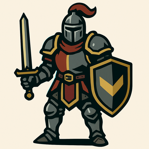 Zırhlı Savaşçı.
In-Game asset.  2d.  High contrast.  No shadows