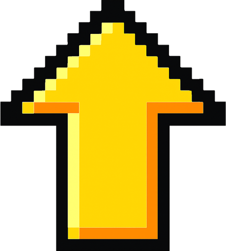 flechita hacia arriba pixart.
In-Game asset.  2d.  High contrast.  No shadows