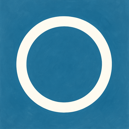 White circle with transparent middle. Front view