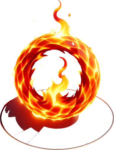 Fire circle 
Single Game Texture. In-Game asset. 3d. Blank background. High contrast. No shadows.