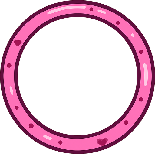 Cerceau de couleur rose mignon.
In-Game asset.  2d.  High contrast.  No shadows
