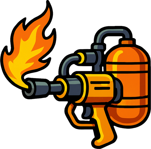 Alev makinesi.
In-Game asset.  2d.  High contrast.  No shadows