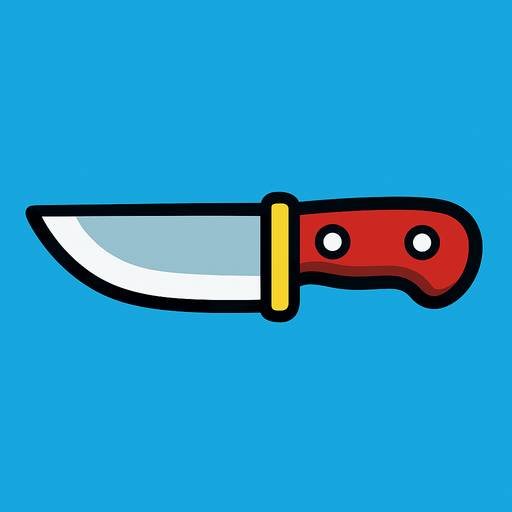 Knife 2d game.
In-Game asset.  2d.  High contrast.  No shadows