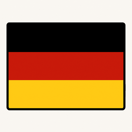 German flag high level.
In-Game asset.  2d.  High contrast.  No shadows