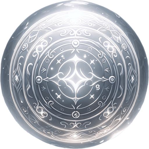 Esfera de hada.
Single Game Texture.  In-Game asset.  2d.  Blank background.  High contrast.  No shadows