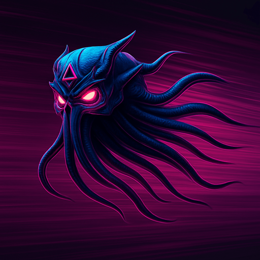 Suspended midair, flying fast, tentacles behind, fully in frame no edges cut off