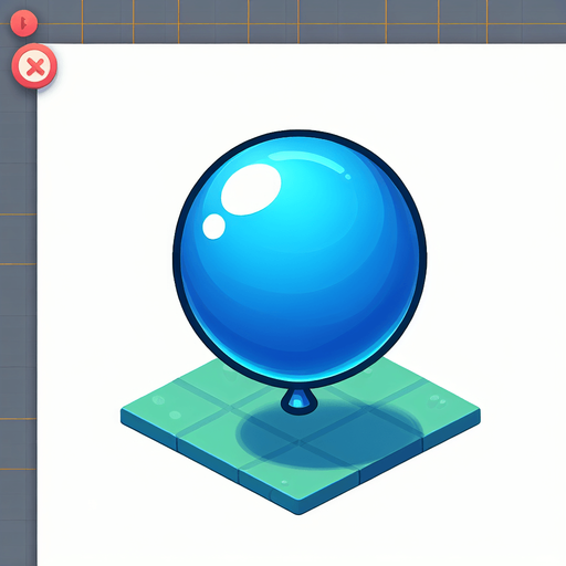 mavi balon.
Single Game Texture.  In-Game asset.  2d.  Blank background.  High contrast.  No shadows