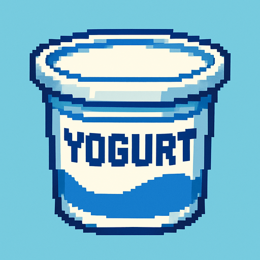 yogurt bucket, pixelart.
In-Game asset.  2d.  High contrast.  No shadows