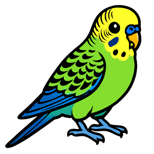 Budgerigar.
In-Game asset.  High contrast.  No shadows