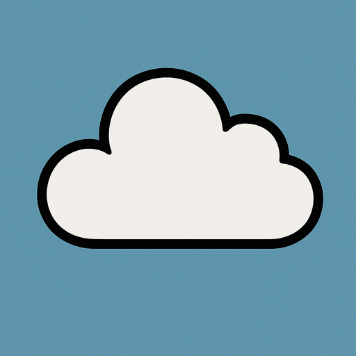 white rounded cloud, really thick black outline