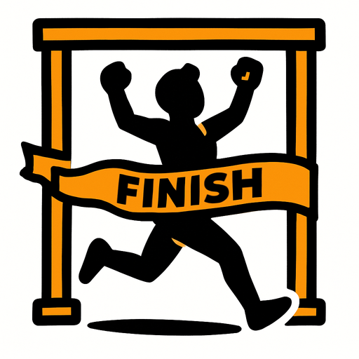 running finish line.
In-Game asset.  2d.  High contrast.  No shadows