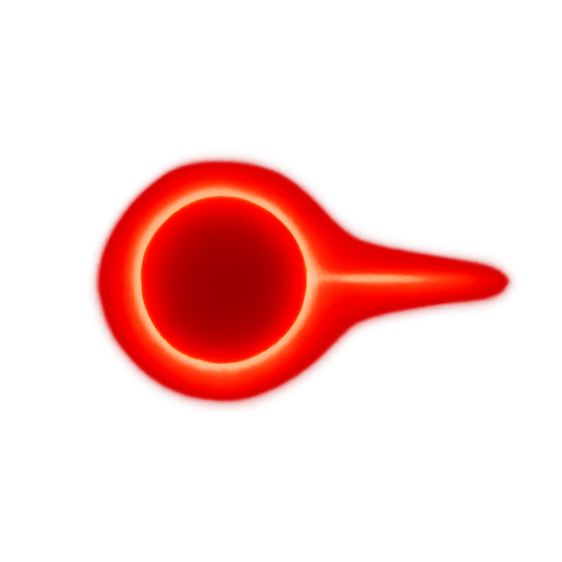 Make a small circle that looks like a laser (red colour).
In-Game asset.  2d.  High contrast.  No shadows