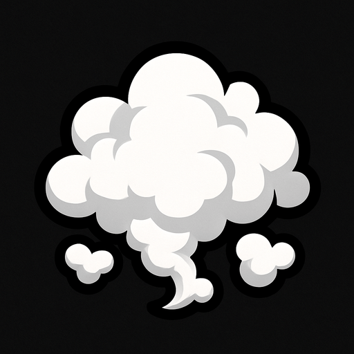 Облочко белого дыма.
In-Game asset.  2d.  High contrast.  No shadows