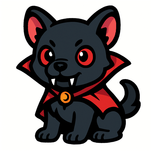 Chiot vampire.
In-Game asset.  2d.  High contrast.  No shadows