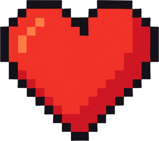 pixel art 2d heart.
In-Game asset.  2d.  High contrast.  No shadows