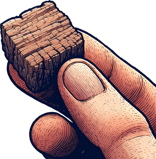 A small piece of wood.