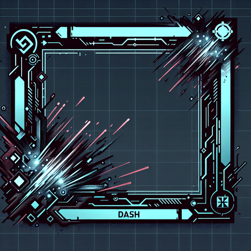 2d cyberpunk particle of a dash ability.
Single Game Texture. In-Game asset. 2d. Blank background. High contrast. No shadows.