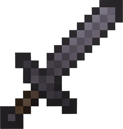 netherite sword.
In-Game asset.  2d.  High contrast.  No shadows