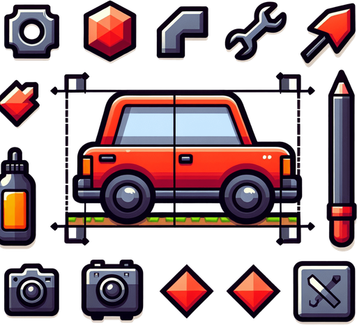 Car.
Single Game Texture. In-Game asset. 2d. Blank background. High contrast. No shadows.