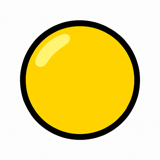 Yellow ball.
In-Game asset.  2d.  High contrast.  No shadows