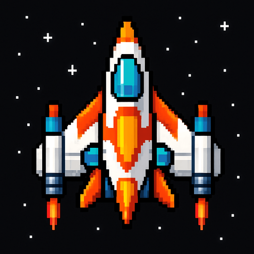 space shooter oyununda ki uzay gemisinin aynısı.
In-Game asset.  2d.  High contrast.  No shadows
