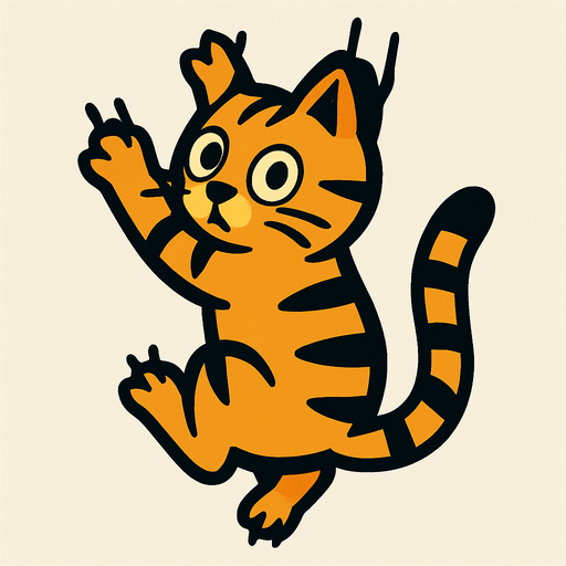 climing cat.
In-Game asset.  2d.  High contrast.  No shadows