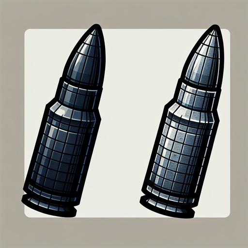 Bullet.
Single Game Texture.  In-Game asset.  2d.  Blank background.  High contrast.  No shadows