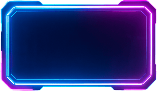 neon cyberpunk glowing empty notification text window overlay blue pink futuristic videogame 3d hologram