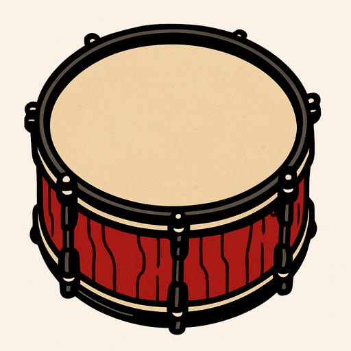 Drum top view.
In-Game asset.  2d.  High contrast.  No shadows