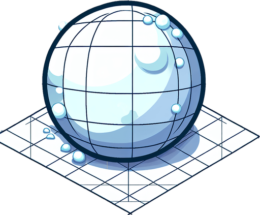 a round giant snowball, cartoon Single Game Texture. In-Game asset. 2d. Blank background. High contrast. No shadows.