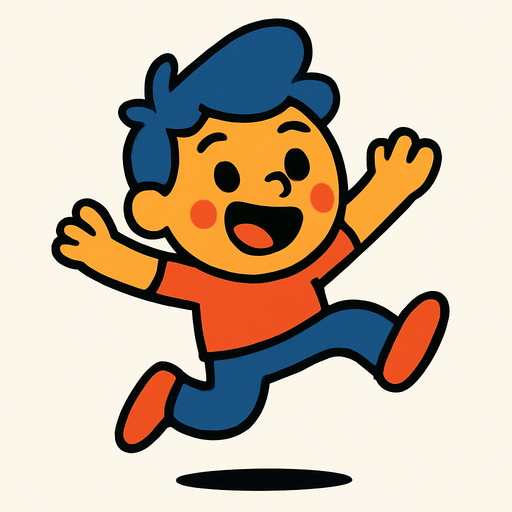 a funny and cute guy who jumps.
In-Game asset.  2d.  High contrast.  No shadows