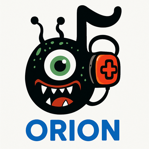 MÜZİK NOTASI ŞEKLİNDE BİR UZAYLI CANAVAR ÇİZ AMA BU KARAKTER PLAYER VE İSMİ ORİON ONA GÖRE TASARLA. AYAKSIZ.
In-Game asset.  2d.  High contrast.  No shadows