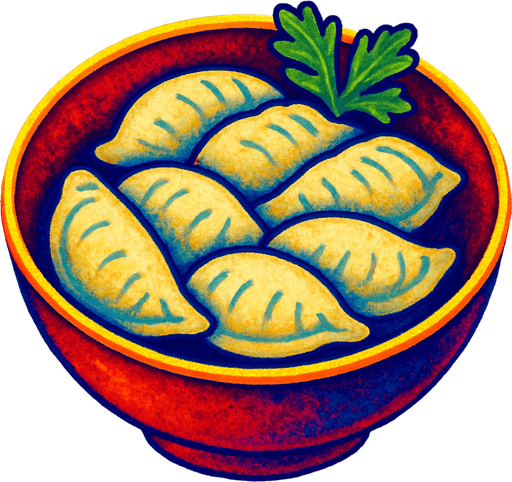 A bowl of fish dumplings.