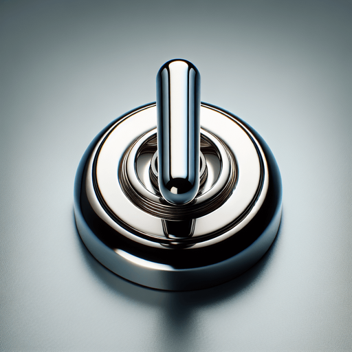 Chrome Toggle switch with thin arm, front view.