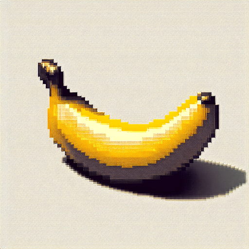 create banana.
Single Game Texture.  In-Game asset.  2d.  Blank background.  High contrast.  No shadows