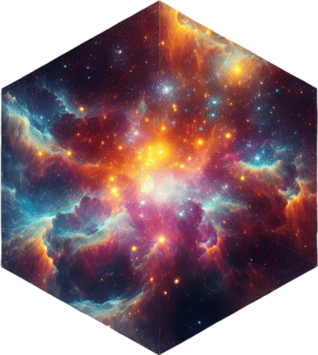 Amazing bright hexagon space background.