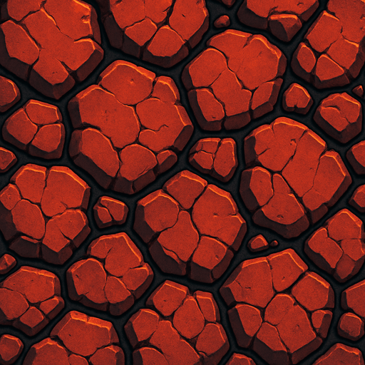 Rocas volcanicas, ocupar toda la imagen, visto desde arriba.
In-Game asset.  2d.  High contrast.  No shadows