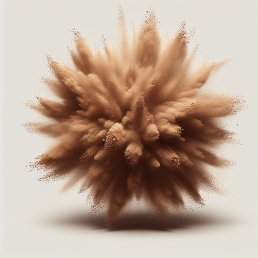 a single brown dust particle.
Single Game Texture. In-Game asset. 2d. Blank background. High contrast. No shadows.