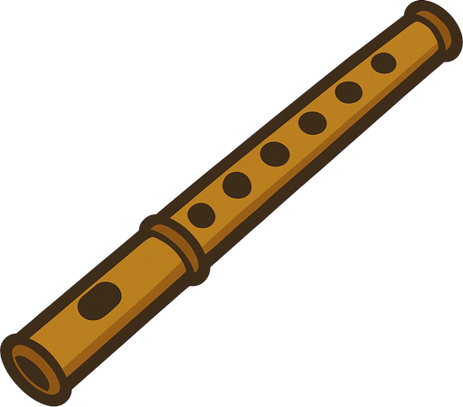 Flute in professor Layton game style.
In-Game asset.  2d.  High contrast.  No shadows