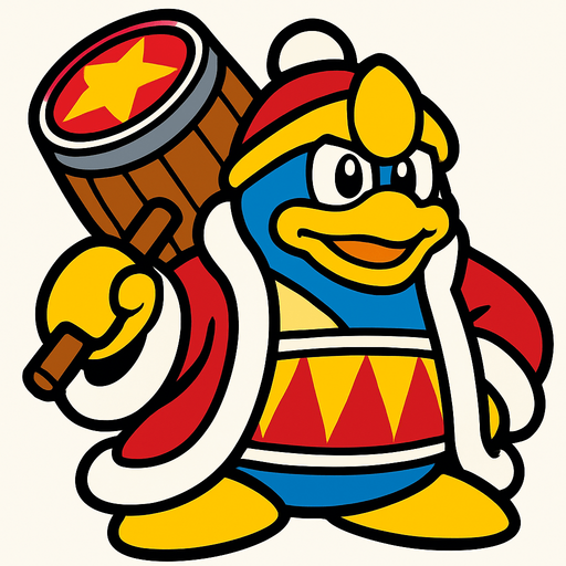 Dedede.
In-Game asset.  2d.  High contrast.  No shadows