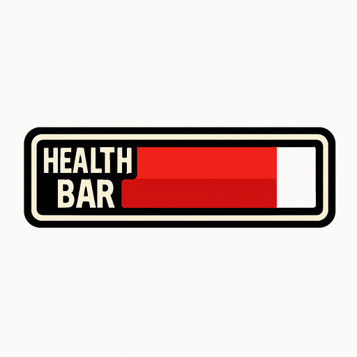 Barra de vida.
In-Game asset.  2d.  High contrast.  No shadows