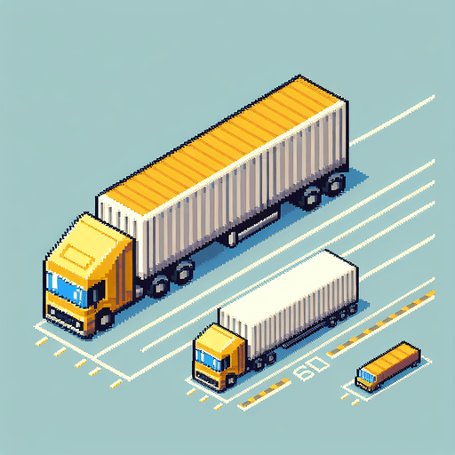 "Top-down view of a long yellow truck with a brown or white cargo container, pixel art style, 64x128 size, minimal retro arcade design, designed for a mobile endless driving game, clearly visible front cab and rear body, vertical orientation.".
Single Game Texture.  In-Game asset.  2d.  Blank background.  High contrast.  No shadows