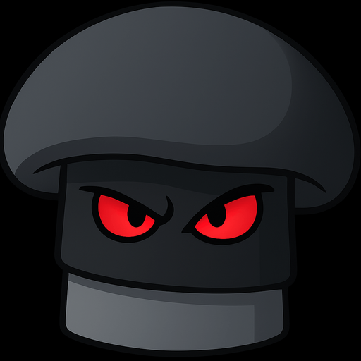 petaseta de pvz en negro y gris con ojos rojos