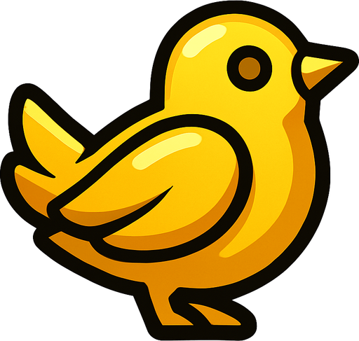 oyunlardaki altın kuş.
In-Game asset.  2d.  High contrast.  No shadows