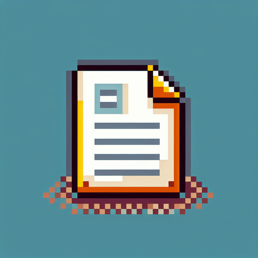 notepad word document file icon. pixelated. 8 bit..
Single Game Texture. In-Game asset. 2d. Blank background. High contrast. No shadows.