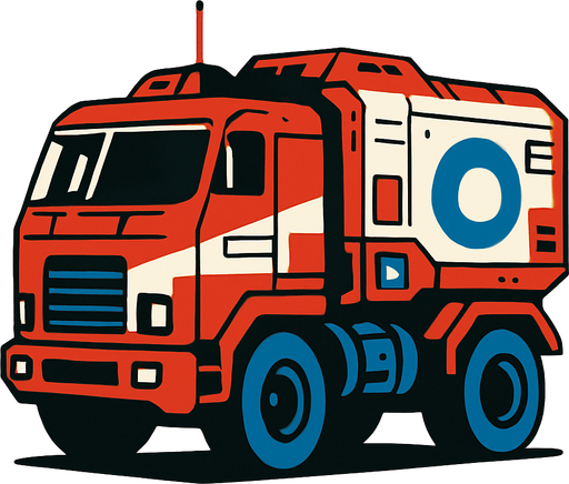 a truck from future space.
2d.  High contrast.  No shadows