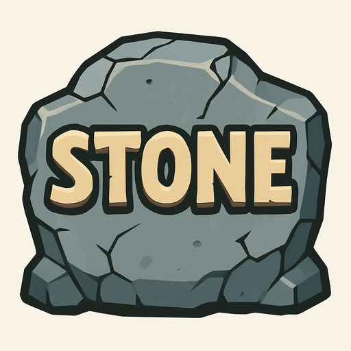 STONE.
In-Game asset.  2d.  High contrast.  No shadows
