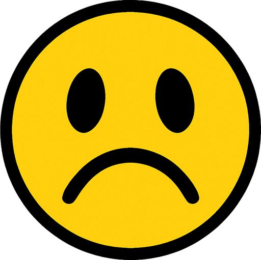 sad emoji.
In-Game asset.  2d.  High contrast.  No shadows